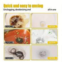 Desagüe las tabletas removedor de la obstrucción-eficaz para descomponer el cabello, el desperdicio de alimentos y otros zuecos,  para tuberías, Adecuado para lavabos de baño, desagües de la cocina, desagües de la ducha y inodoros, limpiador de desagüe obstruido, limpiador de desagüe de cocina, limpiador de desagüe de Ducha - 1 caja - Ver 9