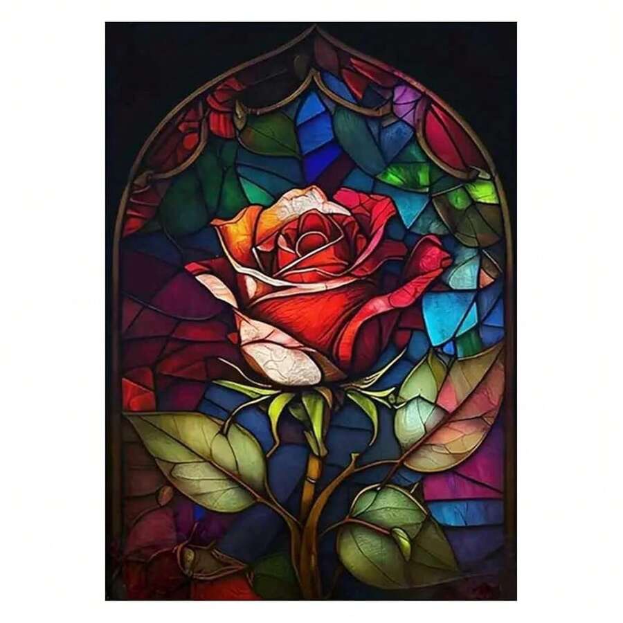 [Free Shipping]OFRKE Diamond Painting Kits For Adults Beginners 5D Diamond Art Kits With Round Diamonds Gem Art Full Drill Flower Painting For Home Wall Decor Gifts 12x16inch,A-Rose - A玫瑰 - 查看 1