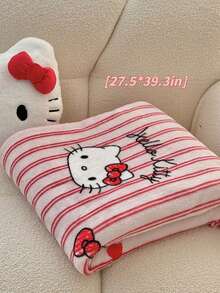 Sanrio 1 件 Hello Kitty 可爱卡通毛绒双面厚毯子，学生午睡毯，适合秋冬季 - 彩色 - 查看 12