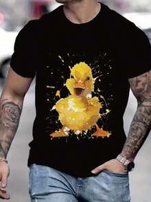 Summer BestsellersMen'S Summer New Arrival T-Shirt, It Showcases A Quirky Cartoon Character In An Action Stance, A Stylish Way To Flaunt Your Love For Classic Films With An Edge. Round Neck, Hot Selling Top Tee, Men'S Black Short-Sleeve T-Shirt Grunge Streetwear Shirt Faded Vintage Style Shirt Oversized Washed Look Men's T-Shirt Meme T Shirt Men Cheers 2025 Shirt For Guyssupple - 黑色 8 - 查看 6