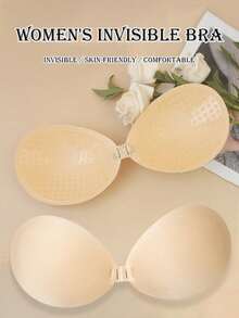 2 Paar unsichtbare Brustaufkleber, wiederverwendbare brustfreie vordere verschließbare unsichtbare Nippel Patches für Frauen, rückenfreier, trägerloser BH, nahtloser selbstklebender Silikon-Nippel Cover Aufkleber für Hochzeitskleider Wäsche - Aprikosenfarben - Übersicht 13