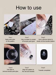 Mini sello de uñas de silicona lavable, nueva placa de acero de alta transparencia para impresión por transferencia, herramienta de uñas multifuncional, tubo de aluminio metálico de alta elasticidad y duradero para sello de transferencia - Multicolor - Ver 10