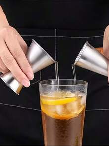 304 Stainless Steel Cocktail Shaker And Jigger - Suitable For Wine And Alcoholic Beverages, Kitchen Essential | Stylish Metal Appearance | Durable And Long-Lasting