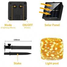 太阳能 LED 灯户外防水仙女灯串圣诞节万圣节装饰花彩花园 LED 灯派对用品