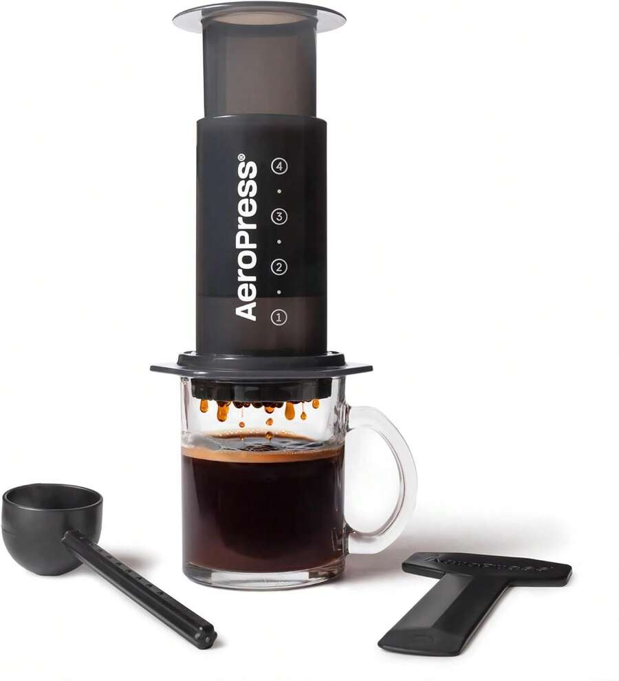 cafetera de prensa francesa manual todo en estilo espresso y filtro, lista en 2 minutos, portátil y compacta para viajes y camping B1SY - Azul - Ver 1