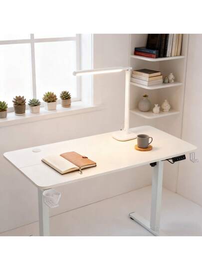 Room Desk,Makeup Dressing Table,Desk Table,Table Adjustable Height, Headphone Hook Cup Holder, Offices Games view 3