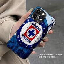 Funda para teléfono con el logo del equipo de fútbol Cruz Azul, compatible con teléfonos ,  17,  16 Pro Max,  15 Pro Max,  13 y  12. Fabricada en TPU, ofrece protección contra golpes y caídas. Ideal para aficionados al deporte, familiares, amigos, regalos de cumpleaños y para llevar siempre contigo en los partidos. - Negro - Ver 5