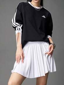 Adidas 3-Stripes Motion Series Cotton Casual Long Sleeve T-Shirt - Black - View 1