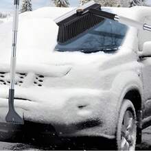 1pc WinterPro 3-In-1 Multifunctional Snow Removal Tool, Stainless Steel Ice Scraper And Snow Shovel With Brush, Manual Operation For Car And Home Use