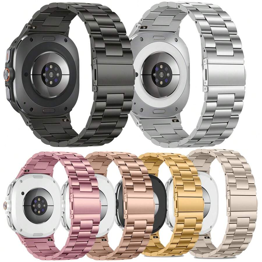 适用于三星 Galaxy Watch 8 44mm/40mm 和 Galaxy Watch 8 Classic 46mm 的金属表带，男女通用无缝隙不锈钢表带 - Galaxy watch 8/8 Classic - 查看 1