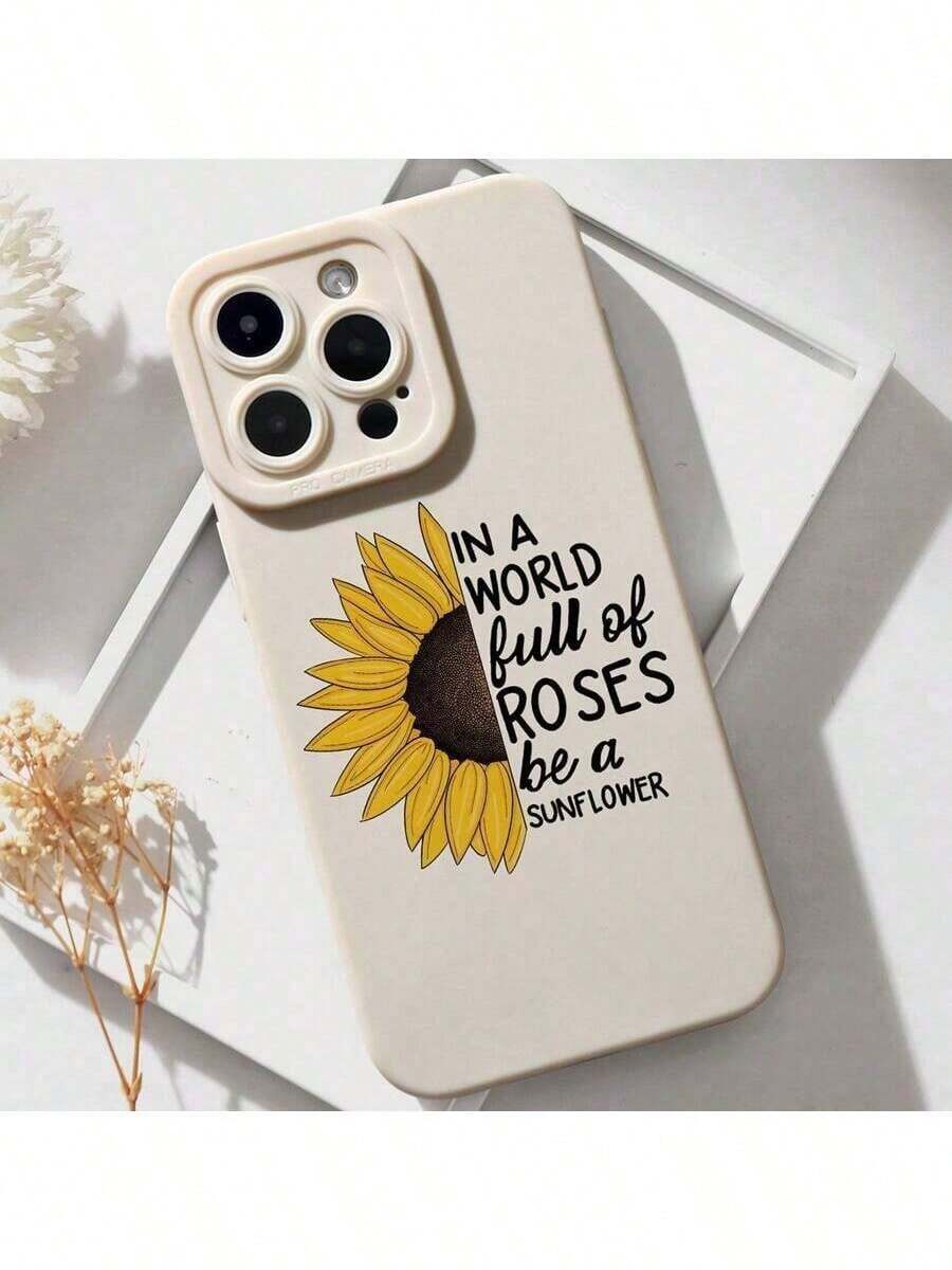 Funda de silicona líquida con patrón de girasol para teléfono móvil, protección completa, a prueba de golpes, anti-caída, funda de goma suave TPU compatible con iPhone 16/11/12/13/14/15/15pro/15 Plus/15 Promax/7plus/8plus/X/Xs Max/Xr/11pro/12pro/13pro/14pro/12mini/13mini/11promax/12promax/13promax/14promax/14plus/6/6s/6plus/7/8/16Pro/16plus/16promax/Se& Galaxy/A54/A14/A12/A13/A15/A32/A33/A24/A52S/S20/S21/S22/S23/S24/S23Plus/S24ultra/S25/A15/A33/A23 Carcasa original con gráficos - Blanco antiguo - Ver 1