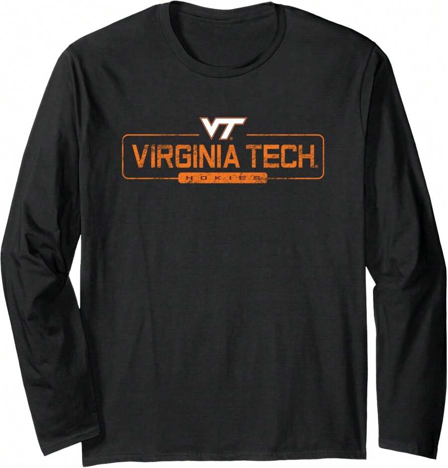 Virginia Tech Hokies Content Vintage Long Sleeve T-Shirt - Black - View 1