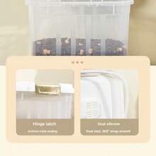 Large Capacity Pet Food Container, Airtight Moisture-Proof Insect-Proof Cat/Dog Food Storage Bin, Transparent