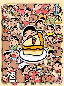 一套60张蜡笔小新可爱卡通贴纸，创意组合，可用于笔记本、计划本等装饰，适用于手机、笔记本电脑、行李箱、水杯、滑板、笔记本和吉他等。适合日常使用、儿童生日礼物、开学季准备等场合。 - 彩色 - 查看 7