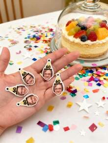 120/240Pcs Custom Face Sticker & Confetti Set – Personalize With Your Photo & Age, DIY Scatter Pieces, Perfect For Bachelorette, Birthday, Pet & Wedding Party Decorations - Multicolor - View 7