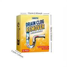 Desagüe las tabletas removedor de la obstrucción-eficaz para descomponer el cabello, el desperdicio de alimentos y otros zuecos,  para tuberías, Adecuado para lavabos de baño, desagües de la cocina, desagües de la ducha y inodoros, limpiador de desagüe obstruido, limpiador de desagüe de cocina, limpiador de desagüe de Ducha - 1 caja - Ver 6