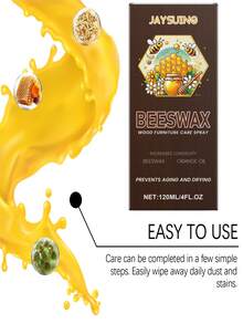JAYSUING 1set/120ml Beeswax Wood Furniture Polish And Conditioner - Restores Shine, Protects Surface, Deep Cleans And Nourishes Wood Fibers For Enhanced Durability. Easy To Apply, Quick Drying, Removes Stubborn Wax Buildup And Stains, Enhances Natural Beauty Of Wood. - 彩色 - 查看 5