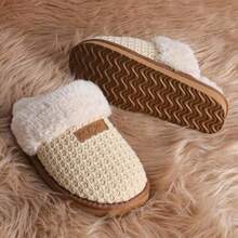 OOW Cozy House Slippers For Women With Memory Foam Soft Warm Fuzzy Slippers Women Home Womens Slipper Shoes For Indoor - Cream - 查看 4