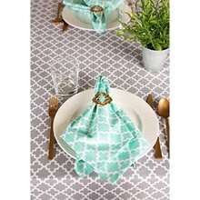 DII Camino de mesa de algodón enrejado para comedor, mesa de vestíbulo, fiestas de primavera y uso diario – 14 x 108 pulgadas, , 60x120", 1(177.8 cm (Redondo) Gris) - Multicolor - Ver 3