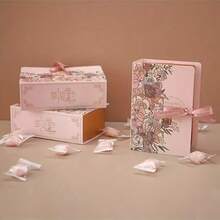 10pcs Candy Packaging Gift Boxes With Ribbons, Suitable For Christmas, Halloween, Birthday, Baby Christening, Wedding Favors, Made Of Kraft Paper Bags, Book-Shaped Storage, Candy Boxes, Gift Packaging - Multicolor - View 4
