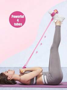 1 件家庭健身房阻力带 - 4 管弹性拉绳，适用于全身锻炼、腹部锻炼器、划船器和健身器材 - 提高力量和灵活性