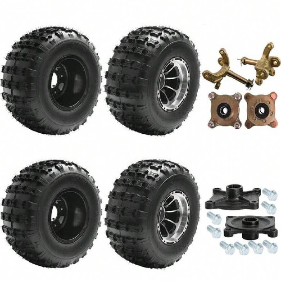 18x9.50-8 Tire 4PR 18x9.5-8 Wheels 4 Stud 110mm Axle Hub ATV Quad Cart - One Wheel - View 1