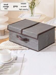 带透明窗口的布艺收纳整理箱 - 1个，节省空间可折叠收纳盒，加固提手，大容量衣物收纳盒，适用于衣柜、床上用品、毯子等，居家及宿舍皆宜。 - 彩色 - 查看 14