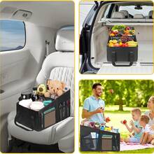 Foldable Car Trunk Organizer Storage Box,Oxford Cloth Multi-Functional Cargo Box With Handle, Suitable For Backseat Storage - En-Storlek - Visa 3