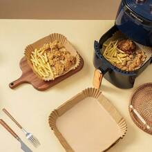 20/50/100 pièces Feuilles de cuisson antiadhésives pour friteuse à air pris, épaisses, résistantes à l'huile et absorbantes pour la cuisson, le four, le rôtissage, le micro-ondes, de forme ronde, résistantes à haute température, papier sulfurisé alimentaire - Multicolore - Voir 3