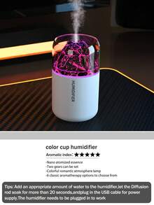 180毫升车载加湿器，火山造型，车载必备，细雾，带LED灯，车载香氛配件，二合一超声波香薰加湿器，小巧便携，设计优雅，USB供电，静音运行，车载配件，兼容6种精油（可选：1瓶精油+1个加湿器/1个加湿器）