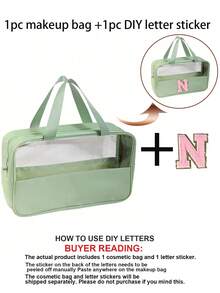 1个透明PVC化妆包,字母装饰洗漱收纳包,化妆包,沙滩包,夏季旅行必备,化妆包,化妆袋,化妆包,化妆品包,化妆品收纳包,旅行,化妆袋,包,梳妆台,化妆袋,旅行必备,化妆包,化妆包,包,旅行必备,梳妆台配件,小化妆包,化妆袋,化妆品包,旅行必备,大容量,大化妆包,圣诞礼物,化妆包,旅行,女士旅行必备礼物,化妆包,手拿包/小手提包,化妆品收纳包,化妆品整理包,化妆包,化妆刷收纳包,迷你化妆包,大容量化妆包,女士礼物,圣诞礼物,女士礼物创意 - 綠色 - 查看 30