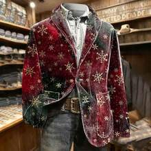 chamarra de Navidad de pana para hombre 2025, divertida y fea para traje de Navidad, con estampado de Navidad, chamarra deportivo para de da festivo, con bolsillo - G + A15-rojo - Ver 7