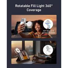 C03 - Luz magntica para selfie para telfono compatible con, CRI97 de 360 selfie anillo de llenado con espejo para selfies, fotografa, llamadas de zoom - inicial - Ver 3