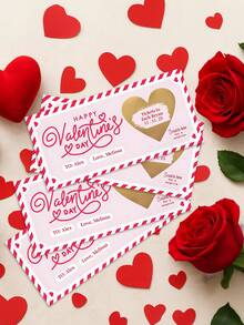 1 pièce Carte à gratter personnalisée rose-Bonne Saint-Valentin, billets de carte à gratter avec enveloppe, bon cadeau de la Saint-Valentin surprise, cadeau personnalisé, à gratter, cadeau de la Saint-Valentin unique pour mari, petit ami, femme, petite amie, cadeaux personnalisés, cadeaux de Noël personnalisés, Noël - Multicolore - Voir 4