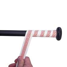 Cinta de agarre de bate para béisbol/softball |   Reemplazo de agarre de bate de béisbol precortado de 1,10 mm, puntada de béisbol roja y blanca - blanco y rojo - Ver 5
