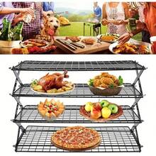 3-Tier/4-Tier Baking Cooling Rack, Baking Drying Rack, Storage Rack, Portable Storage Rack. Its Space-Saving Folding Design Makes It Suitable For Cooling Cookies And Cakes, As Well As For Kitchen Baking, Outdoor Grilling, Picnics, Camping, And More. It Is An Excellent Gift Choice For Outdoor Enthusiasts And Baking Lovers.