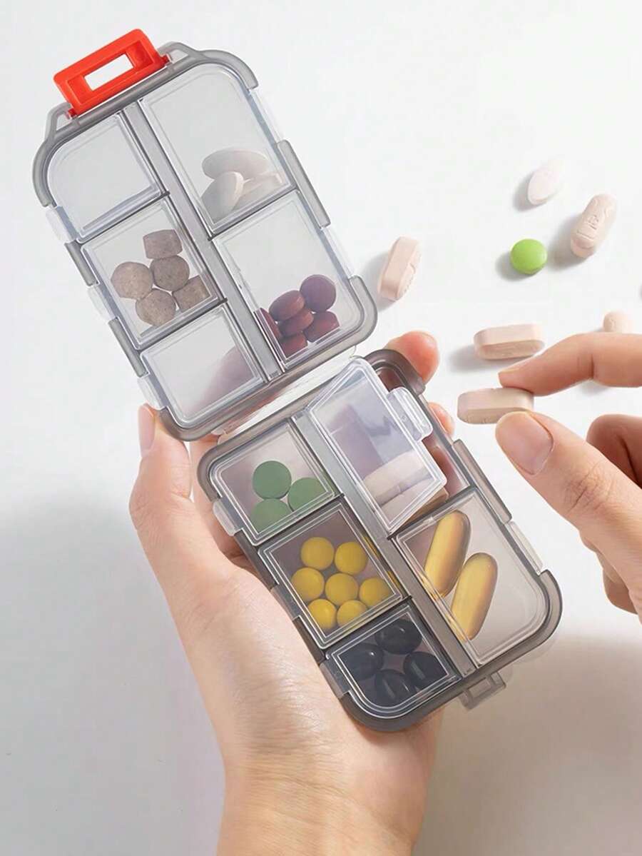 1 Peça Porta-Comprimidos Portátil e Lacrado, Mini Organizador Compacto de Comprimidos, Recipiente de Armazenamento de Medicamentos para Viagem, Organizador de Medicamentos à Prova d'Água e à Prova de Umidade, Caixa de Armazenamento de Suplementos Vitamínicos e Fitness com Compartimentos Separados, Carteira Divisória de Comprimidos, Recipiente de Partição de Óleo de Peixe Vitamínico, Caixa de Armazenamento de Medicamentos Portátil e à Prova d'Água para Viagem, Caminhada, Escalada - Multicolorido - Visão 1