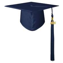 GraduationMall Matte Graduation Cap With 2025 Tassel For High Schoolsss & Bachelor,OneSize,Navy - Navy - View 1