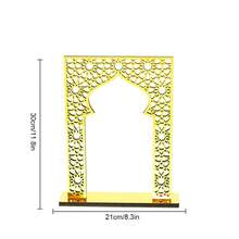 1pc Large Gold Hollow Arch Decor, Ramadan Home Decoration, 3D Acrylic & Wood Arch Tabletop Decor, Eid Al-Fitr & Eid Al-Adha Holiday Home Decoration, Gold Mirror Tabletop Decor, Ideal For Home, Office Or Holiday Decoration, Ramadan Party Decor