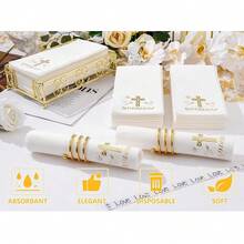 50 Pack Cross Paper Napkins - Baptism Napkins Disposable - Gold Cloth-Like Feel Dinner Paper - Heavy Duty Hand Towels For  Party, Confirmation, Christening, First Communion,White - 白色的 - 查看 10