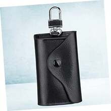 Titular De La Llave Del Coche Carteras De Cuero Cartera De La Tarjeta De Crédito Cadena De Llave Del Coche Titular De La Caja De La Llave  Clave Con Gancho Colgante De La(negro 11.0cm*7.0cm*1.5cm) - Multicolor - Ver 8