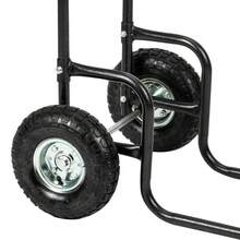 Firewood Log Fireplace Wood Rack Dolly Rolling Fire Storage Cart Black - 1 - View 4