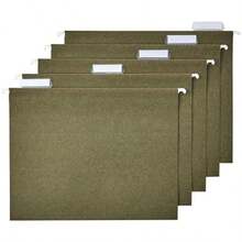 Basics - para archivos, tamaño carta, color verde estándar, pestañas de corte 1/5, 75 por caja(75 Pack Carpetas colgantes) - Multicolor - Ver 2