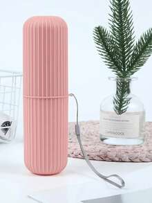 1 قطعة حافظة أسنان محمولة للسفر مع كوب شطف - تصميم مدمج وموفر للمساحة، تصميم صحي، مناسب للسفر العمل، الضروريات السفرية، إكسسوارات الحمام، سهلة التنظيف والتخزين - متعدد الألوان - مشاهدة 4