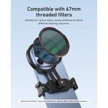 Soporte universal para filtro de telfono para filtros DSLR de 67 mm, soporte de clip con zapato fra y rosca de 1/4 pulgadas, ligero para viajes y vlogging, para 16 15 Pro, - inicial - Ver 4