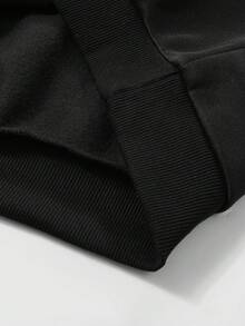 NEON DUSK Men's Black Japanese Samurai Sword & Cherry Blossom Print Loose Fit Crew Neck Long Sleeve Pullover Sweatshirt, Suitable For Autumn/Winter, Casual, Streetwear, Commute - Black - View 4