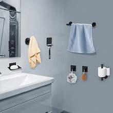 NewTECHVIDA Conjunto de Toallero de Baño de 7 Piezas Acero Inoxidable 304 de Calidad Espesada Accesorios para Mueble o Colgador de Pared Decoración - Cepillado - Ver 8