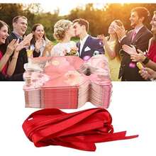50 Juegos de Cajas de Regalo de Papel con Cuerda, Cajas de Regalo de Boda DIY, Embalaje de Dulces para Banquete de Boda, Fiesta de Compromiso de cumpleaños()(Rojo) - Multicolor - Ver 4