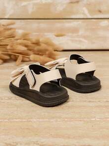 时尚休闲幼儿男女童罗马凉鞋，新款婴儿平底凉鞋，简约百搭舒适步行鞋 - 米色 - 查看 6