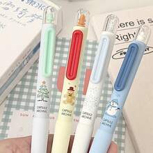 圣诞限量版“冰雪梦境”系列高品质速干笔，0.5mm黑色墨水，可爱雪人、雪花、姜饼人、圣诞树图案，单支装或四支装套装 - 黑色 - 查看 14